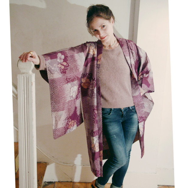 What I’m Wearing: Vintage Kimono, Zara Jeans & Swedish Hasbeens