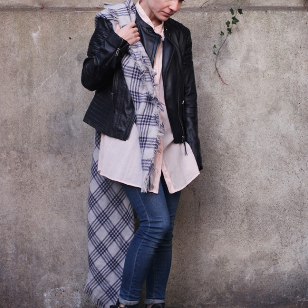 Outfit | Cool Leather Jacket & Checks