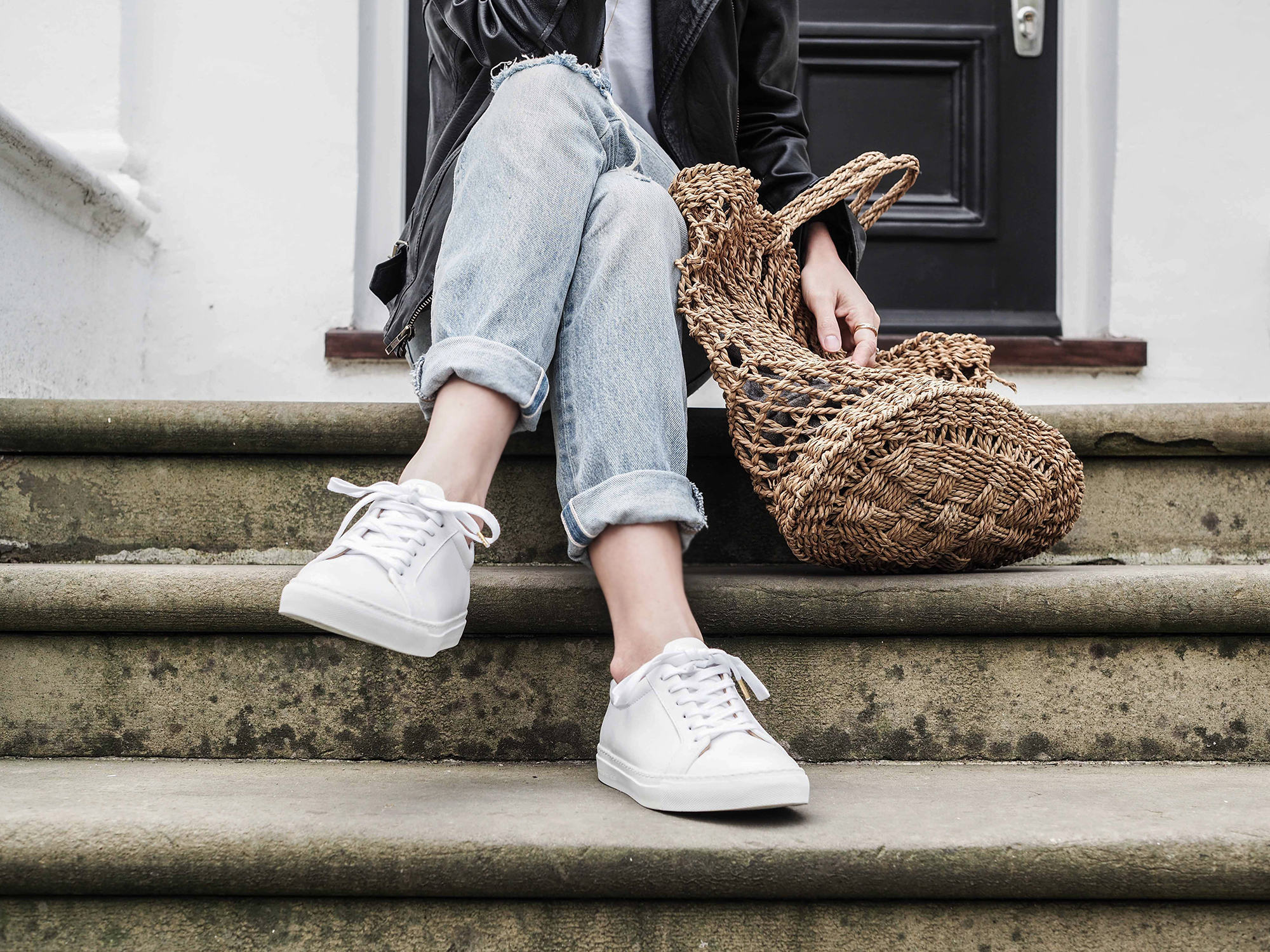 white levis trainers